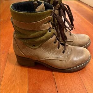 Women's Lace-Up Boots in Brown and Olive